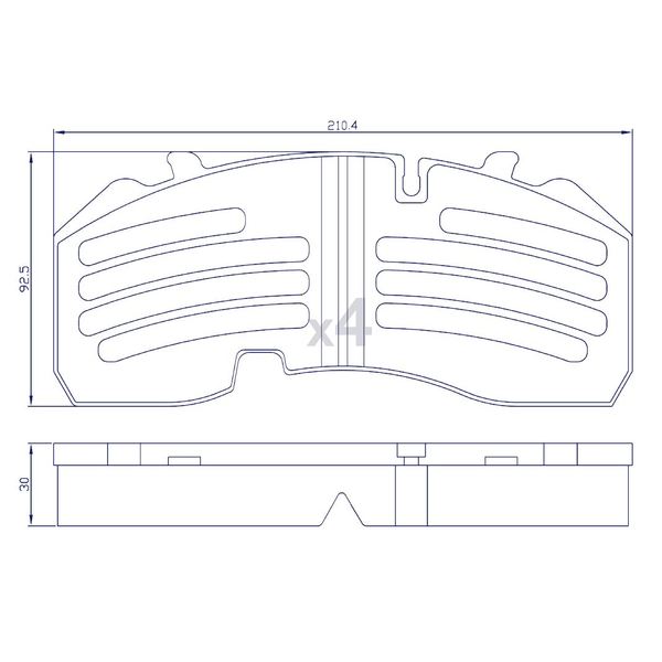 4 Plaquettes de frein arrière pour REMORQUE, BPW, KNORR - SB3745T