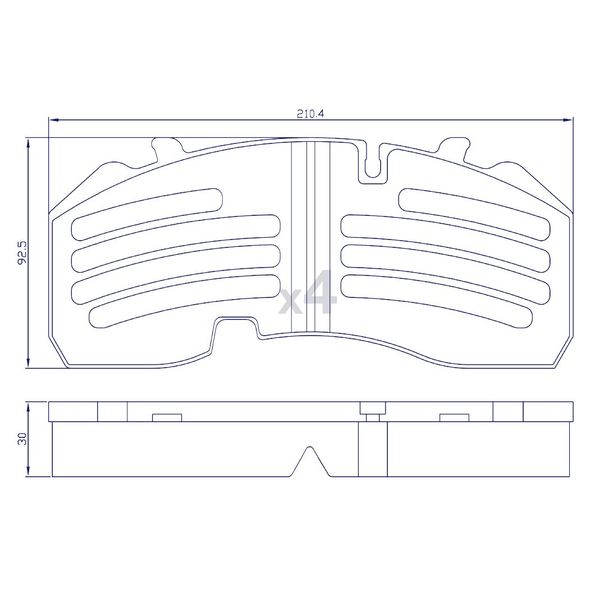 4 Plaquettes de frein arrière pour REMORQUE, BPW, KNORR - SB3745T