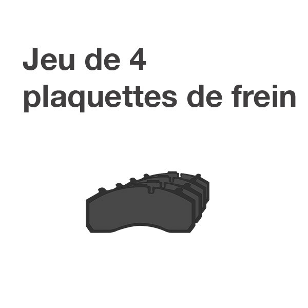4 Plaquettes de frein avant pour FORD Transit avec TU et SHIM - Ref : 24484109203