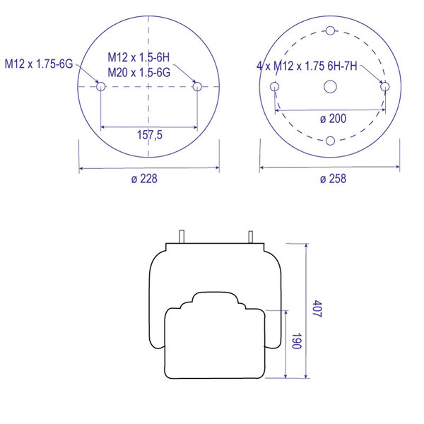 Coussin d'air 1T15M9 pour SAMRO, piston acier