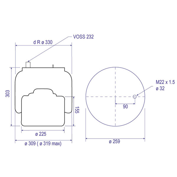 Coussin d'air pour MERCEDES Actros MP4, piston acier - A9603203457