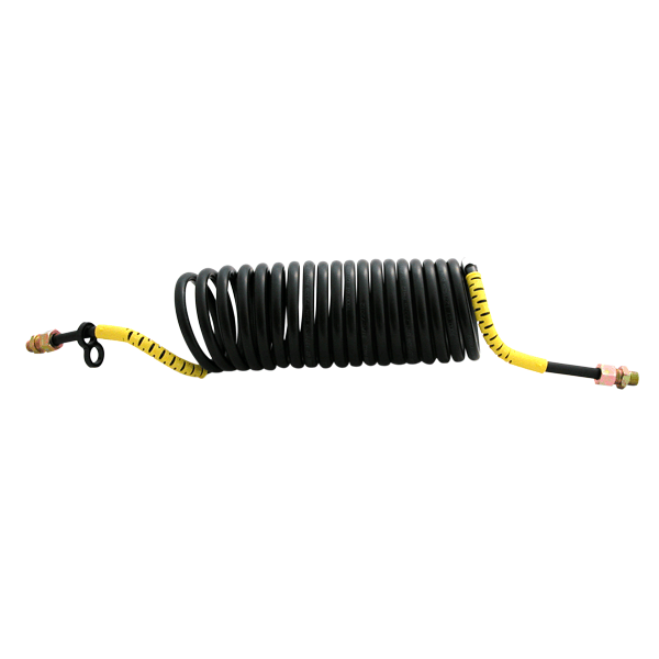 Flexible d'air comprimé noir embout jaune 20 spirales, 4.5m - Ref : 1271539