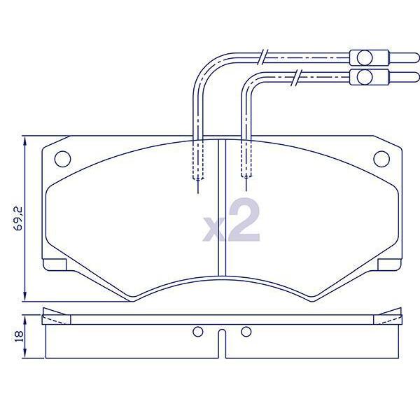 4 Plaquettes de frein avant pour IVECO Daily Séries - Ref : 21006009203