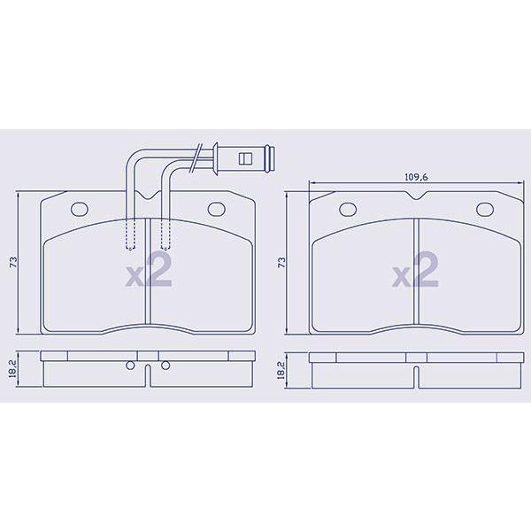 4 Plaquettes de frein avant pour IVECO Daily Séries - Ref : 21188009203