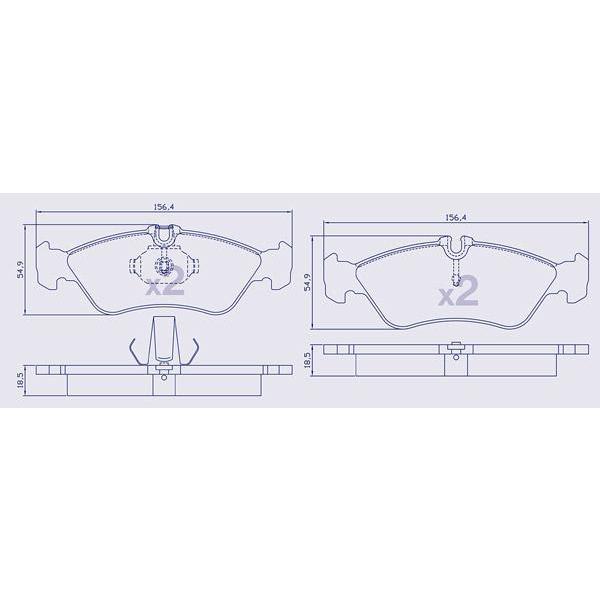 4 Plaquettes de frein arrière pour MERCEDES Sprinter / VOLKSWAGEN