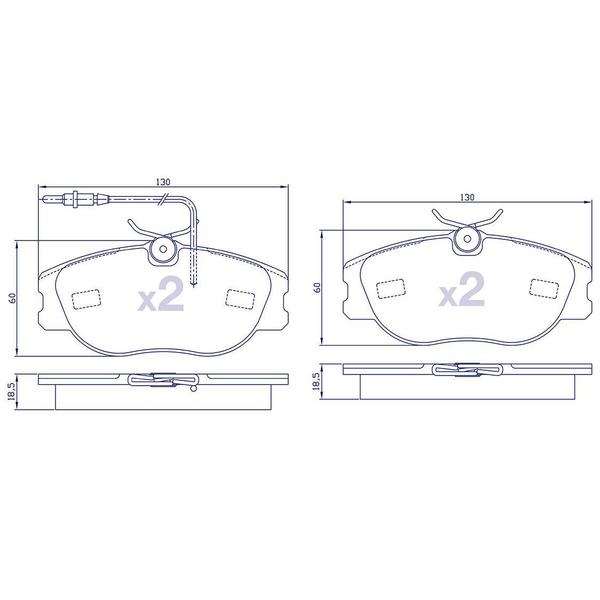 4 Plaquettes de frein avant pour CITROEN / FIAT / PEUGEOT - Ref : 21801009203