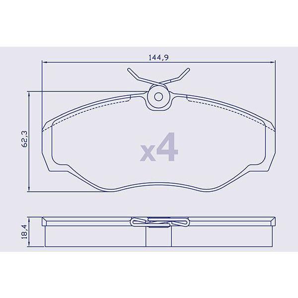 4 Plaquettes de frein avant pour NISSAN / OPEL / RENAULT - 0986424636