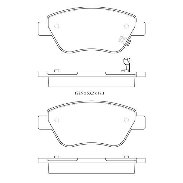 4 plaquettes de frein avant pour FIAT Fiorino, Qubo, Doblo et OPEL Adam, Corsa