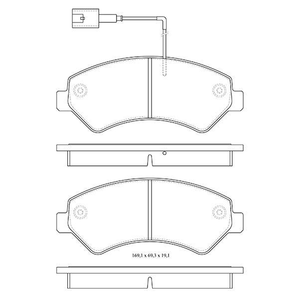 4 plaquettes de frein avant pour IVECO, CITROEN Jumper, FIAT Ducato - usage intensif