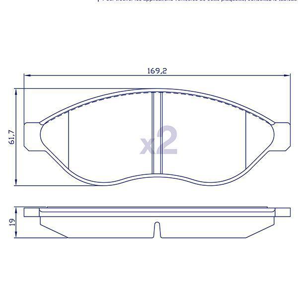 4 plaquettes de frein pour FIAT et PEUGEOT - Ref : MVP2005