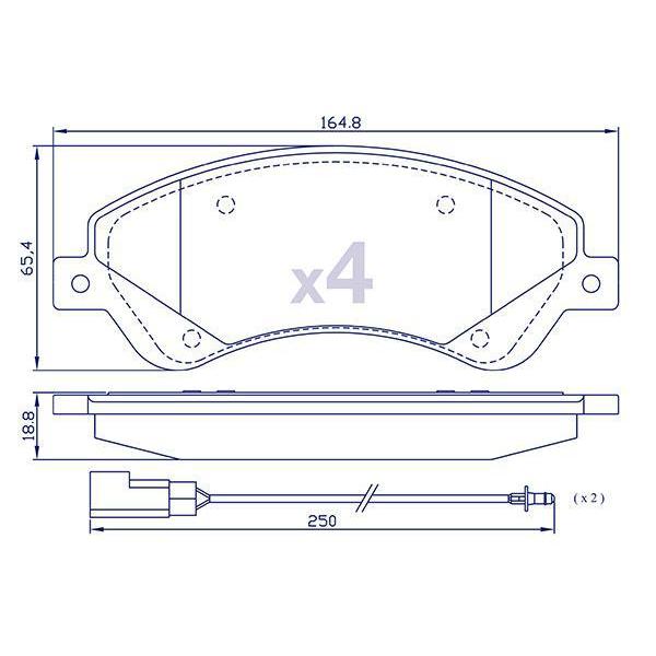 4 Plaquettes de frein avant pour FORD Transit (2.2 TDCI) et Tourneo - Ref : 24485109203