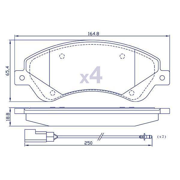 4 Plaquettes de frein avant pour FORD Transit (2.2 TDCI) et Tourneo - Ref : MVP2008