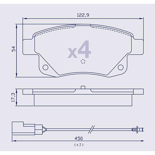 4 Plaquettes de frein arrière pour FORD Transit et Transit Tourneo - Ref : 24486109203