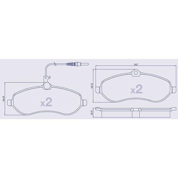 4 Plaquettes de frein avant pour CITROEN / FIAT / PEUGEOT - Ref : MVP2006