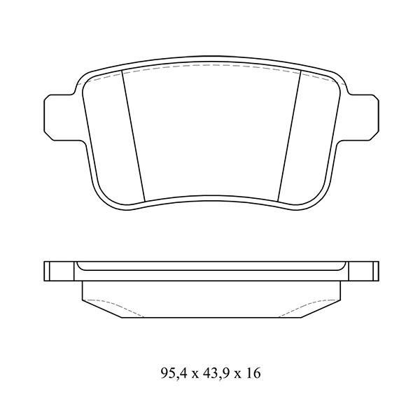 4 plaquettes de frein arrière pour MERCEDES Citan et RENAULT Kangoo - 24692009205/3