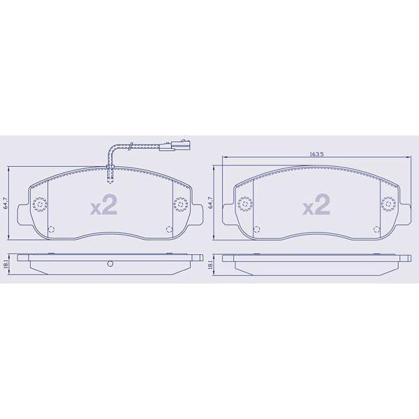 4 Plaquettes de frein avant avec TU pour NISSAN / OPEL / RENAULT