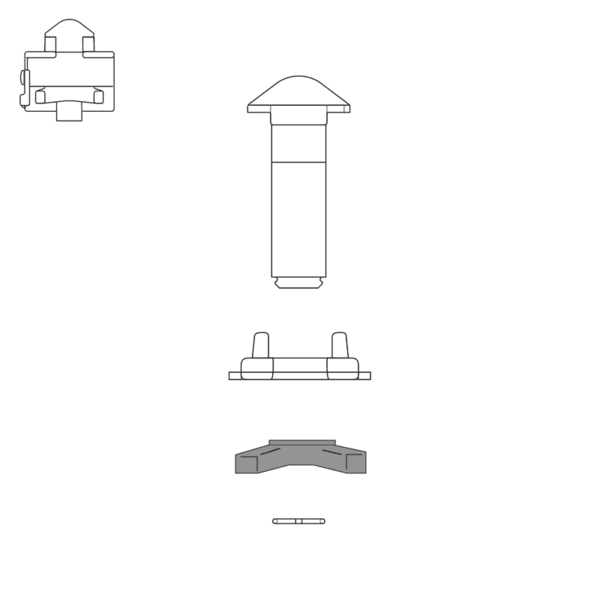 Écrou pour twist-lock type F02SK pour fixation de containers maritimes