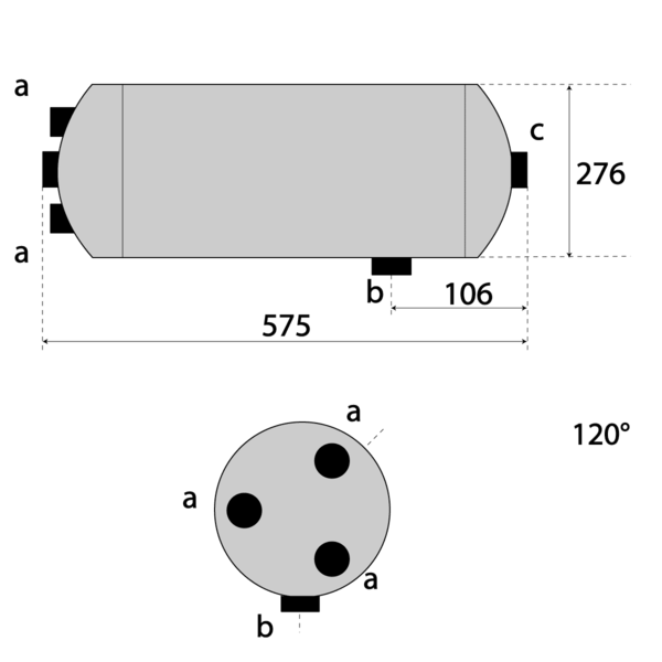 Réservoir d'air comprimé de 30 L  - Diamètre 275