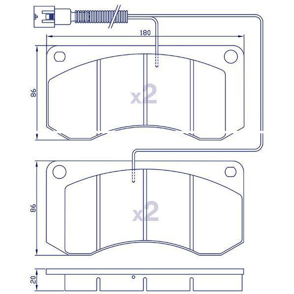 4 Plaquettes de frein AVANT pour RENAULT S/M SERIES MIDLINER à partir de 1995 RVI