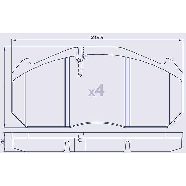 4 Plaquettes de frein avant pour RENAULT R-Series, AE - Series Magnum / PRE