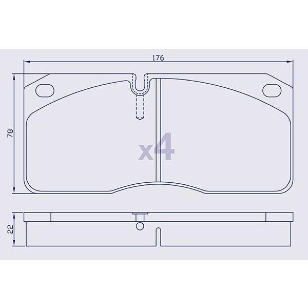 4 plaquettes de frein pour RENAULT RVI - Ref : MDP5020