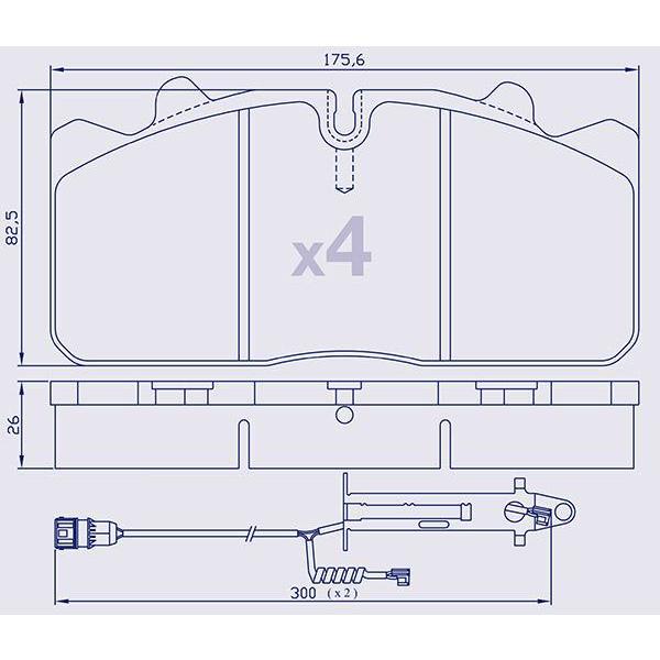 4 Plaquettes de frein pour DAF/IVECO/MAN/RENAULT - WVA 29288