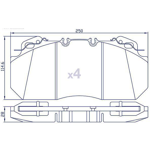 4 Plaquettes de frein pour RVI AE/PREMIUM avec accessoires - WVA 29090