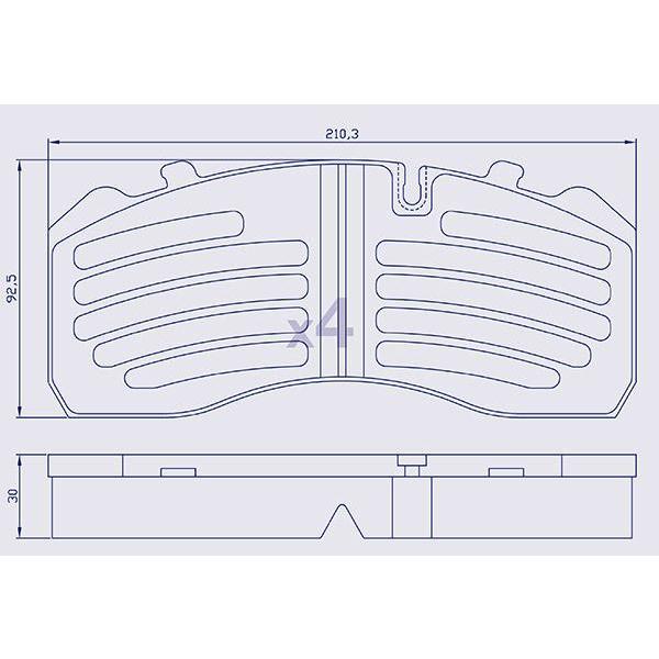 4 Plaquettes de frein pour DAF  /IVECO / MAN / MERCEDES - WVA 29095 - Ref : OEM910001-01