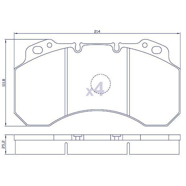 4 plaquettes de frein pour RENAULT RVI - Ref : MDP5037