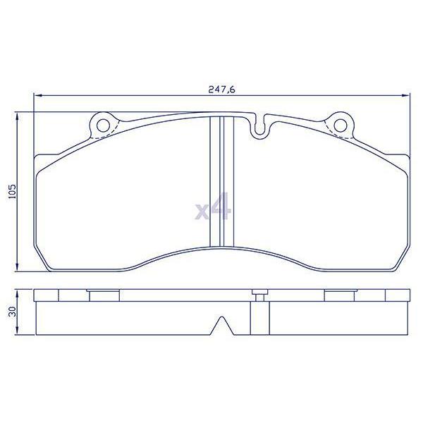 4 Plaquettes de frein arrière pour REMORQUE/BPW/SAE/SMB - DB22 - WVA 29120