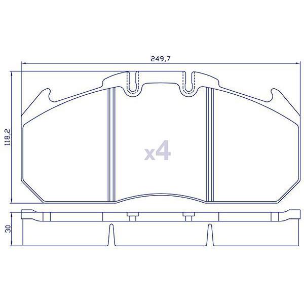 4 plaquettes de frein PREMIUM  pour Renault WVA 29131