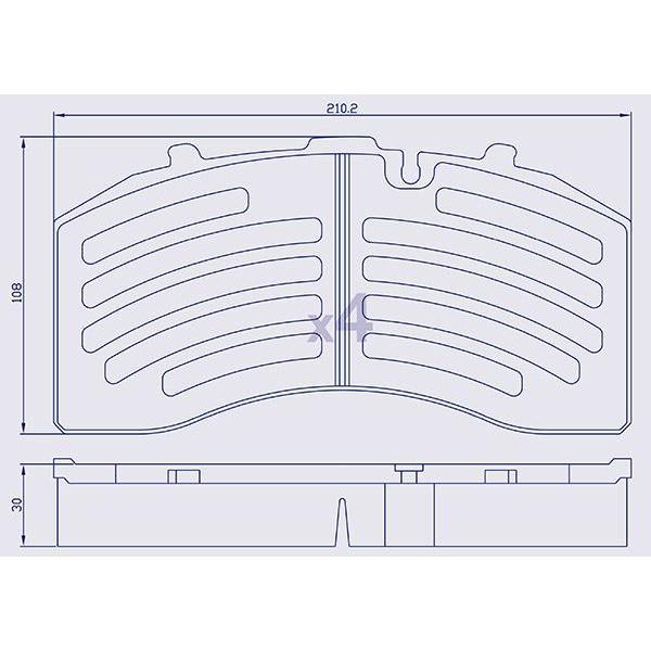 4 Plaquettes de frein arrière pour REMORQUE, BPW, KNORR - SB4309T