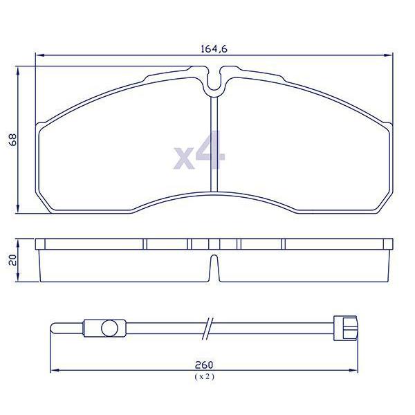 4 plaquettes de frein pour IVECO et RENAULT Mascott - WVA 29160