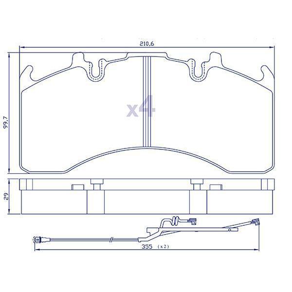4 Plaquettes de frein arrière pour RENAULT / VOLVO - 68325804