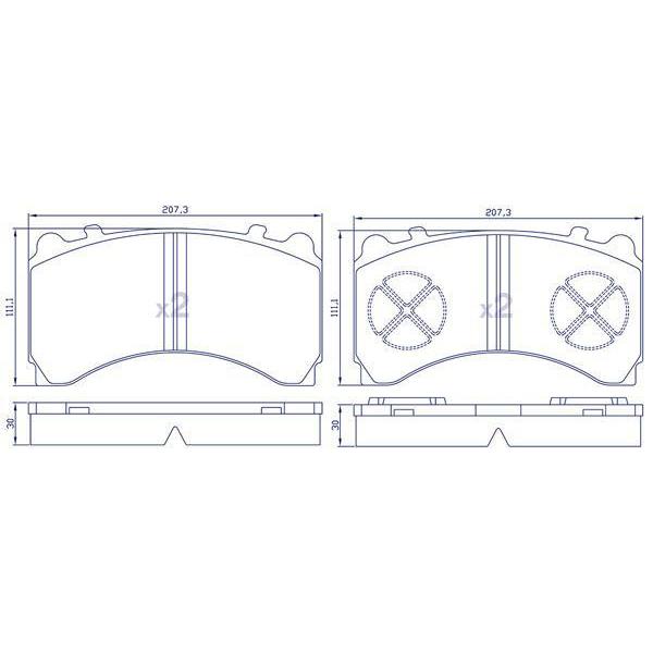 4 Plaquettes de frein arrières pour MERCEDES ACTROS (MP4)