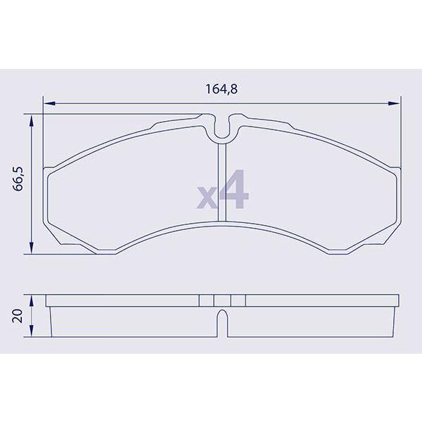 4 Plaquettes de frein avant et arrière pour IVECO Daily Series II - WVA 29357