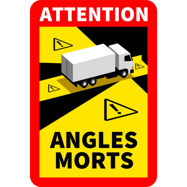 Étiquettes adhésives angles morts camion officiel, décret N° 2020-1396 autocollant 170X250mm