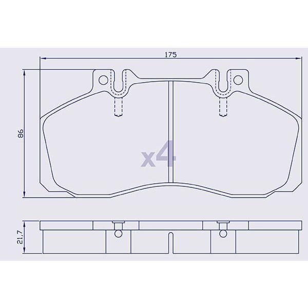 4 Plaquettes de frein pour MERCEDES SPRINTER(905), VARIO, MEDIO,T2 SERIE - WVA 29835