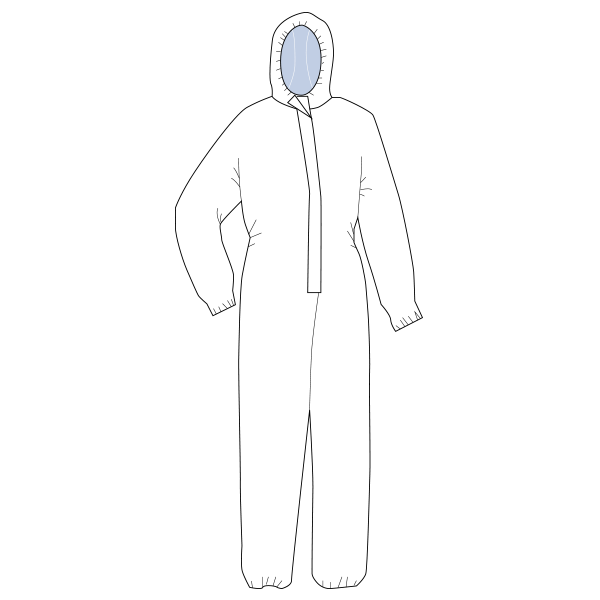 Combinaison à capuche blanche pour chimie légère