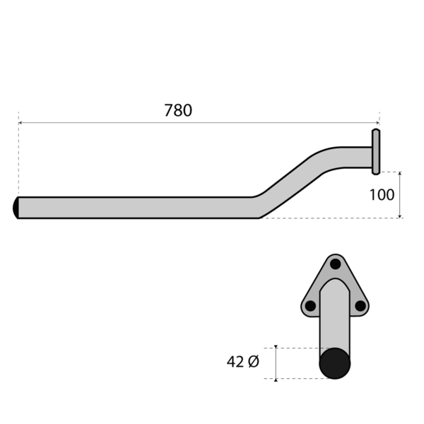 Tube coudé pour fixation d'aile pour remorque et semi-remorque PL