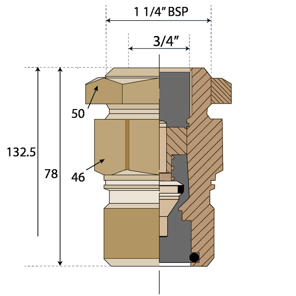 Coupleur à visser mâle 3/4"