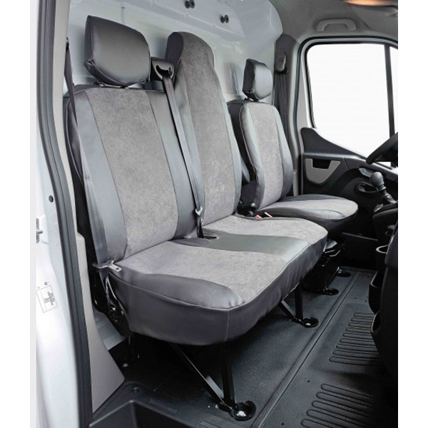 Jeu de housses chauffeur + biplace, gris Alcan anthracite