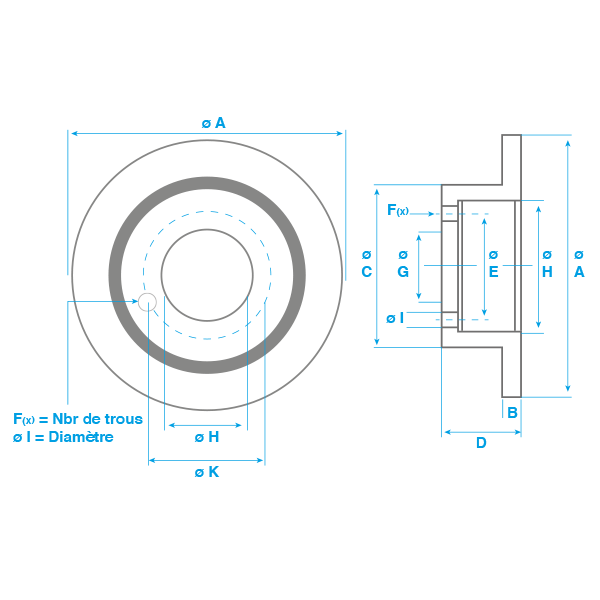 Disque MERCEDES Atego 815 R avant, diam 335 - MBR5066