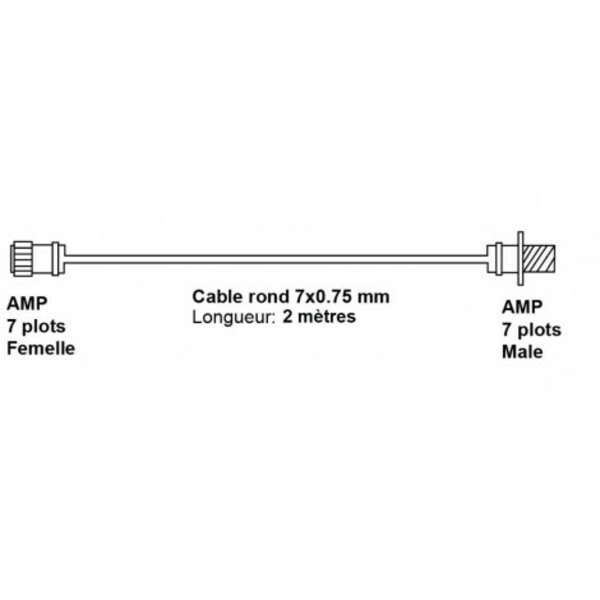 Rallonge prolongateur 2m AMP / AMP 7 voies