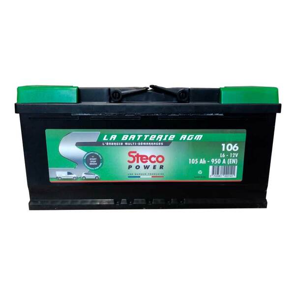 Batterie de démarrage STECO Start and Stop 12V 80Ah 800EN AGM pour automobiles et VUL