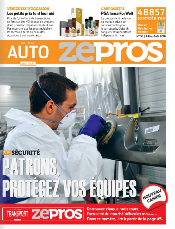 Couverture magazine ZePros ateliers piècs de rechanges auto et poids-
lourds
