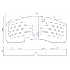 4 Plaquettes de frein arrière pour REMORQUE, BPW, KNORR - SB3745T