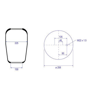 Coussin d'air pour MERCEDES Actros MP4 ASS. P/MERC. 6122NP46