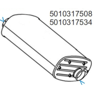 Silencieux pour RVI Kerax Euro 3 horizontal HD2000