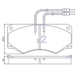 4 Plaquettes de frein avant pour IVECO Daily Séries - Ref : 21006009203